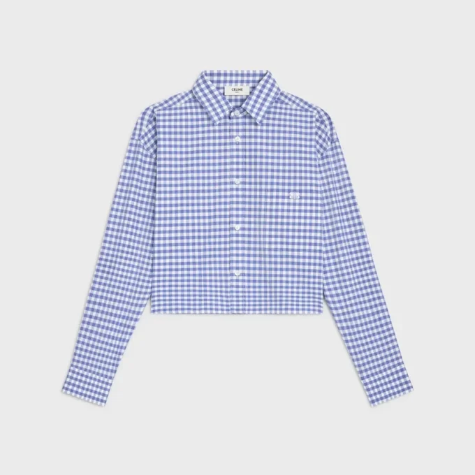 Cropped Shirt in Vichy Cotton Cropped Shirt in Vichy Cotton
