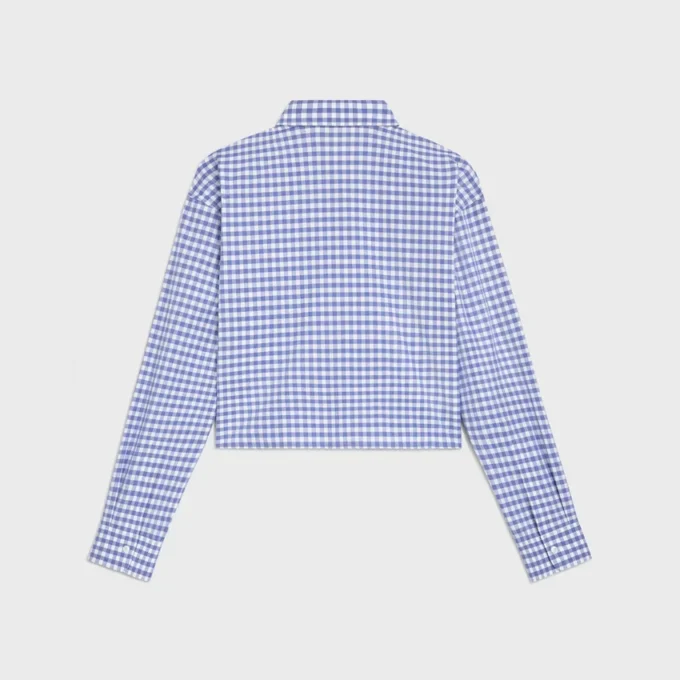 Cropped Shirt in Vichy Cotton Cropped Shirt in Vichy Cotton