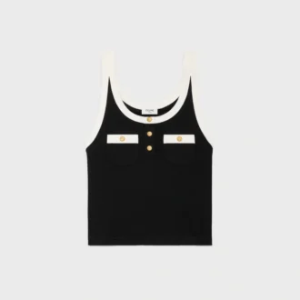 Cropped Tank Top in Cotton Jersey