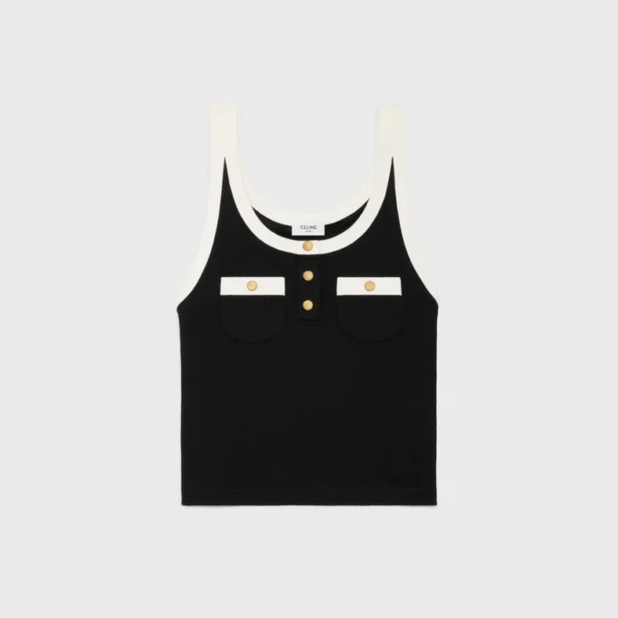 Cropped Tank Top in Cotton Jersey