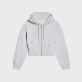 Cropped Zipped Hoodie in Cotton Fleece