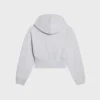 Cropped Zipped Hoodie in Cotton Fleece Cropped Zipped Hoodie in Cotton Fleece