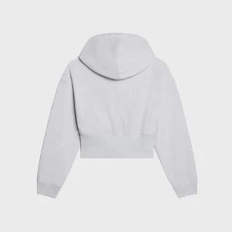 Cropped Zipped Hoodie in Cotton Fleece