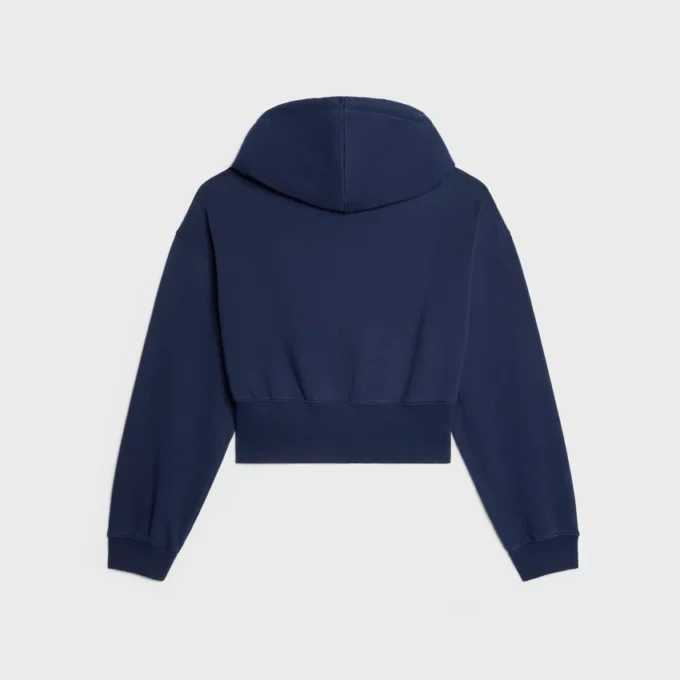 Cropped Zipped Hoodie in Cotton Fleece Cropped Zipped Hoodie in Cotton Fleece