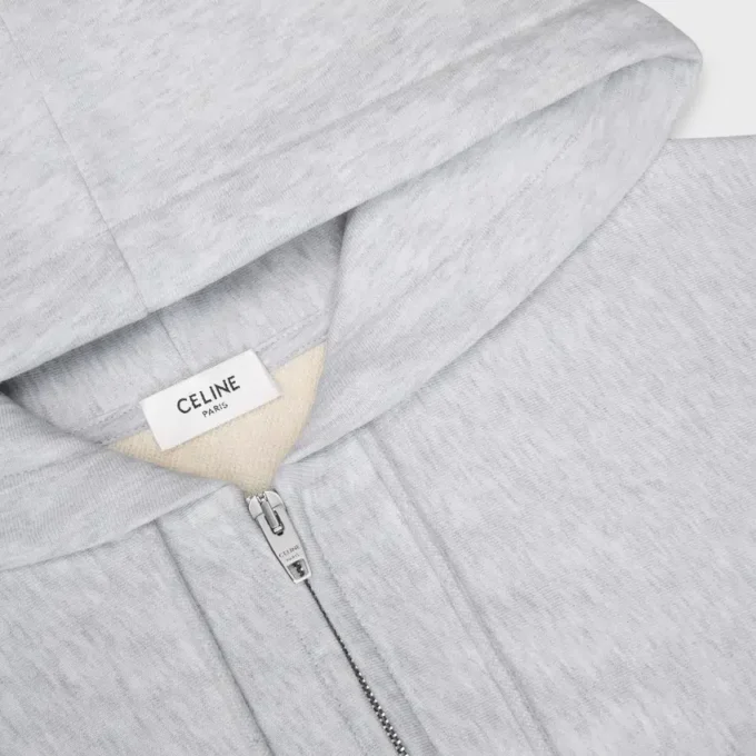 Cropped Zipped Hoodie in Cotton Fleece Cropped Zipped Hoodie in Cotton Fleece
