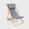 Deck Chair in Wood and Jacquard Textile Deck Chair in Wood and Jacquard Textile