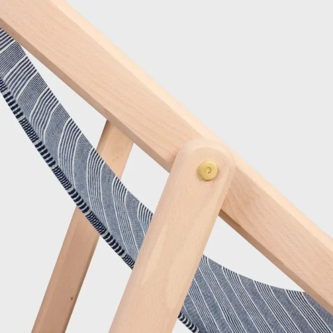 Deck Chair in Wood and Jacquard Textile Deck Chair in Wood and Jacquard Textile