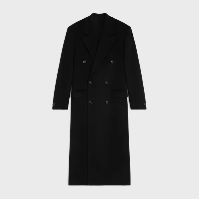 Double-Breasted Coat in Wool Cloth
