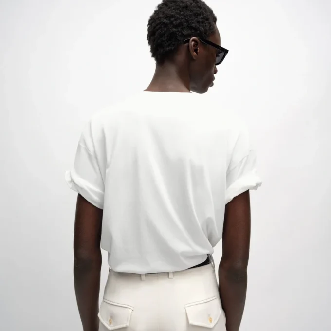 Double Layered T-Shirt in Fine Cotton Jersey Double Layered T-Shirt in Fine Cotton Jersey