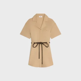 Dress in Cotton and Silk Twill