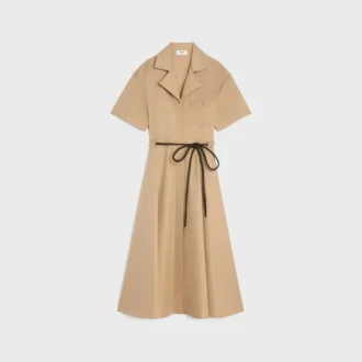 Dress in Cotton and Silk Twill