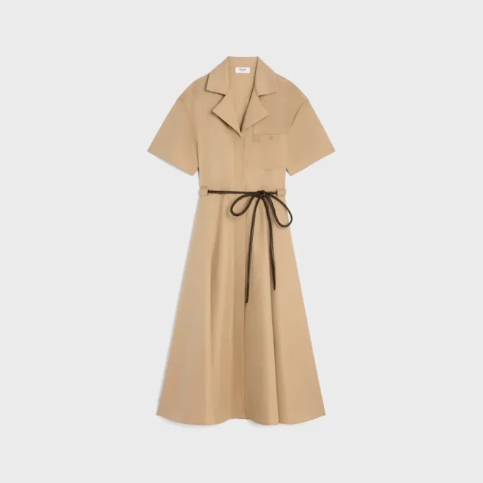 Dress in Cotton and Silk Twill Dress in Cotton and Silk Twill