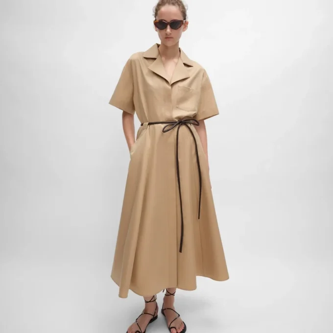 Dress in Cotton and Silk Twill Dress in Cotton and Silk Twill