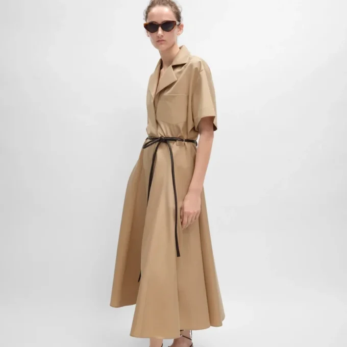 Dress in Cotton and Silk Twill Dress in Cotton and Silk Twill