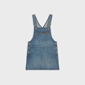 Dungarees Mini Dress in Union Wash Denim