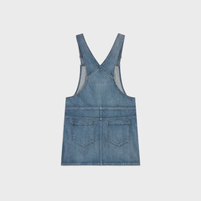 Dungarees Mini Dress in Union Wash Denim