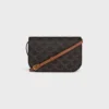 Duo Wallet on Strap in Triomphe Canvas and Calfskin