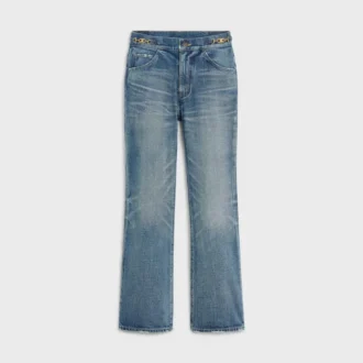 Dylan Flared Jeans with Signature in Cotton Denim