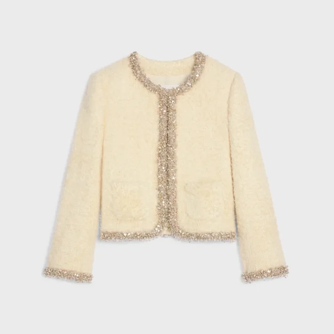 Embroidered Chelsea Jacket in Silk Natta Embroidered Chelsea Jacket in Silk Natta