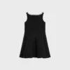 Embroidered Dress in Double Wool Crepe Embroidered Dress in Double Wool Crepe