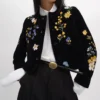 Embroidered Icone Jacket in Velvet