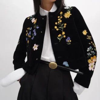 Embroidered Icone Jacket in Velvet