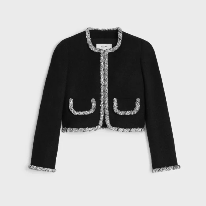 Embroidered Icone Jacket in Wool Natta