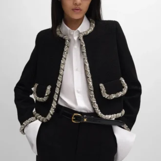 Embroidered Icone Jacket in Wool Natta