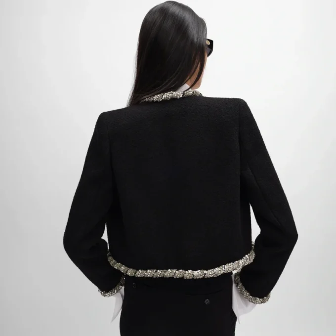 Embroidered Icone Jacket in Wool Natta
