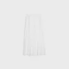 Embroidered Midi Skirt in Cotton Cambric