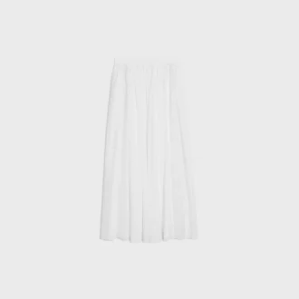 Embroidered Midi Skirt in Cotton Cambric