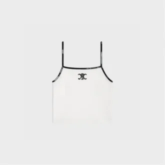 Embroidered Triomphe Tank Top in Cotton Jersey
