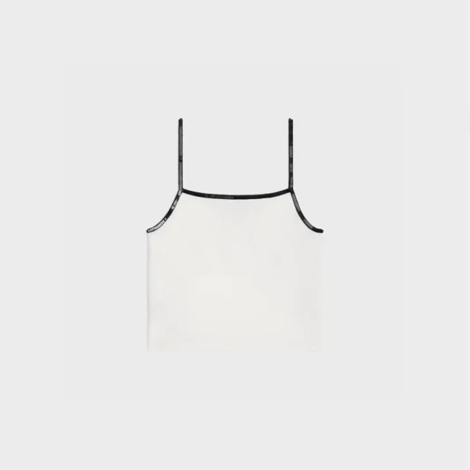 Embroidered Triomphe Tank Top in Cotton Jersey