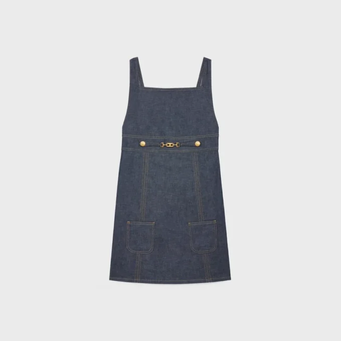 Empire Mini Dress in Raw Wash Denim