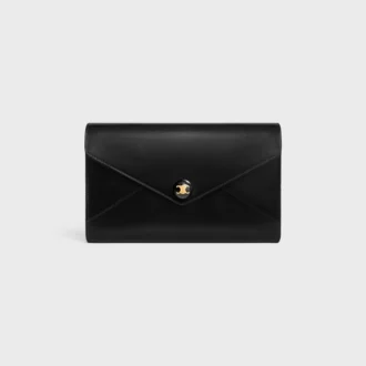 Envelope Wallet on Chain in Shiny Calfskin
