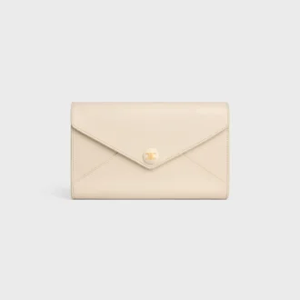 Envelope Wallet on Chain in Shiny Calfskin