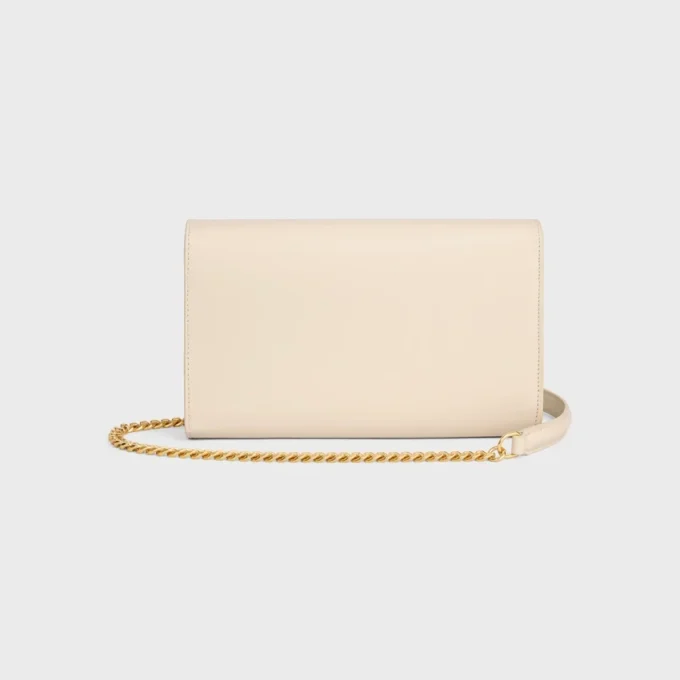 Envelope Wallet on Chain in Shiny Calfskin