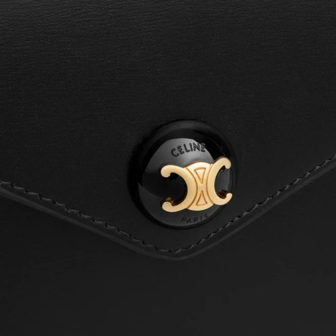 Envelope Wallet on Chain in Shiny Calfskin