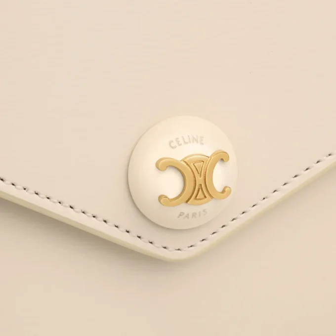 Envelope Wallet on Chain in Shiny Calfskin