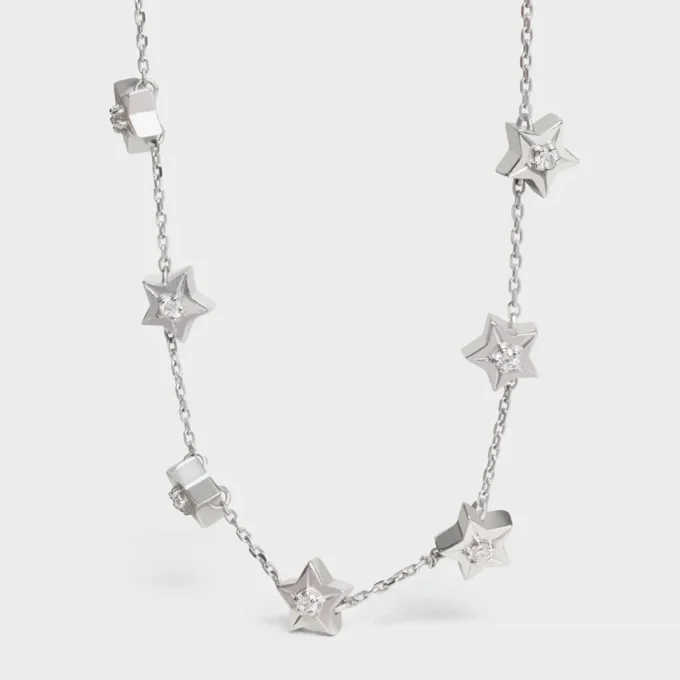 Etoile Celine Multi Stars Necklace in White Gold and Diamonds Etoile Celine Multi Stars Necklace in White Gold and Diamonds