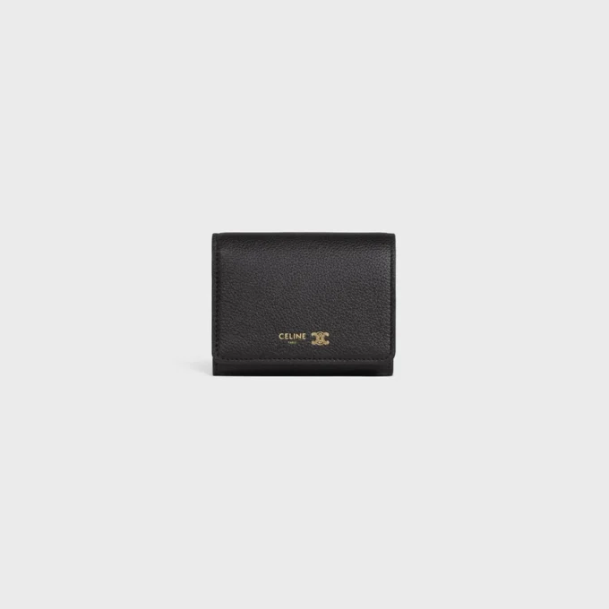 Fine Wallet Triomphe Stamp in Supple Grained Calfskin Fine Wallet Triomphe Stamp in Supple Grained Calfskin