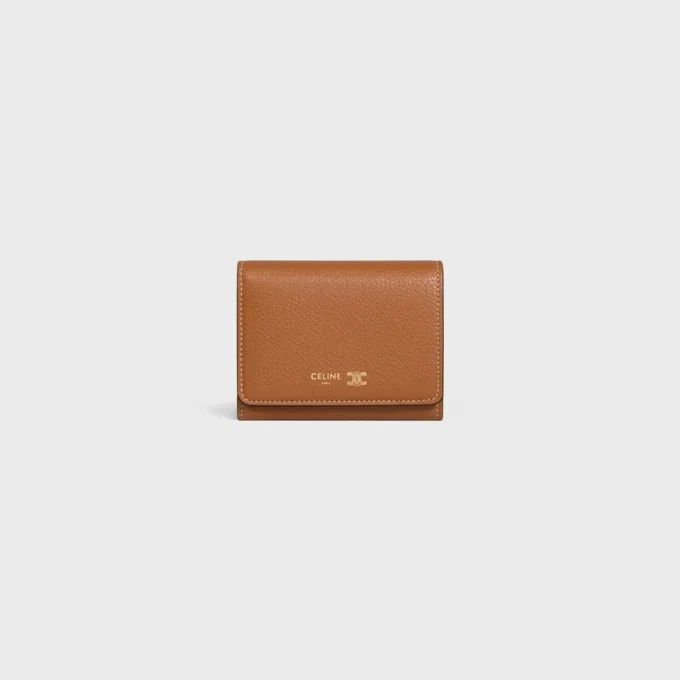 Fine Wallet Triomphe Stamp in Supple Grained Calfskin Fine Wallet Triomphe Stamp in Supple Grained Calfskin
