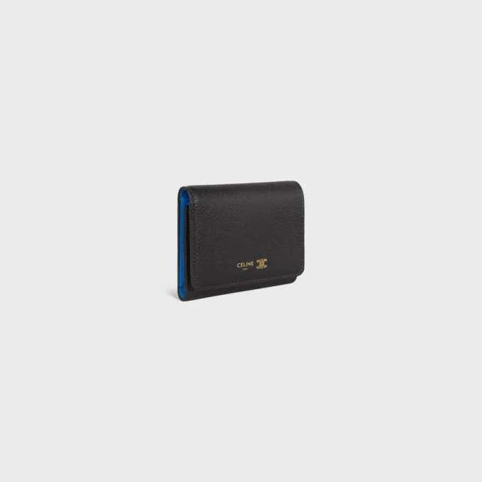Fine Wallet Triomphe Stamp in Supple Grained Calfskin Fine Wallet Triomphe Stamp in Supple Grained Calfskin