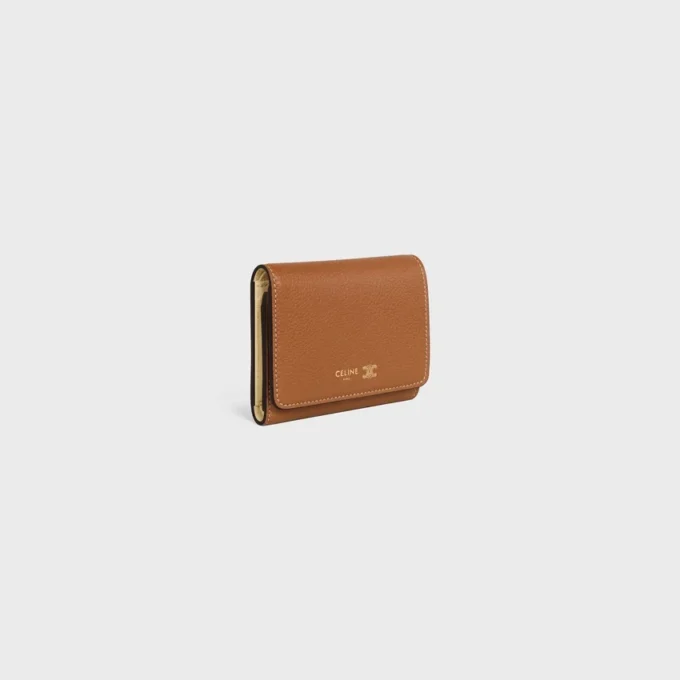Fine Wallet Triomphe Stamp in Supple Grained Calfskin Fine Wallet Triomphe Stamp in Supple Grained Calfskin