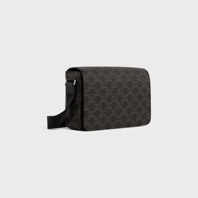 Flap Messenger Bag in Triomphe Canvas and Calfskin Flap Messenger Bag in Triomphe Canvas and Calfskin