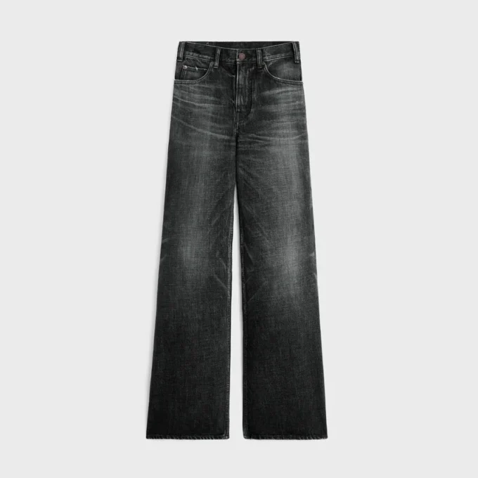 Flared Surf Jeans in Black Ice Rinse Denim