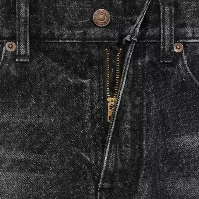 Flared Surf Jeans in Black Ice Rinse Denim