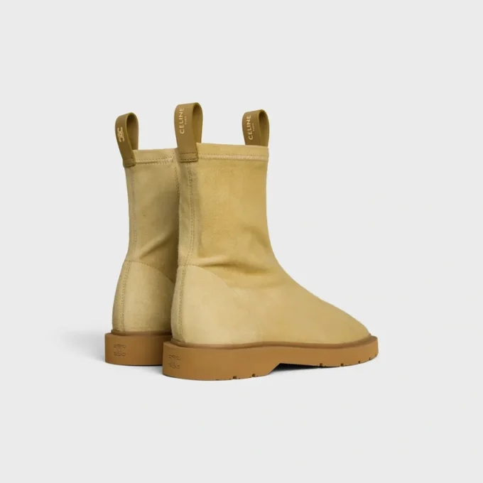 Flow Zipped Boot in Stretch Suede Lambskin Flow Zipped Boot in Stretch Suede Lambskin
