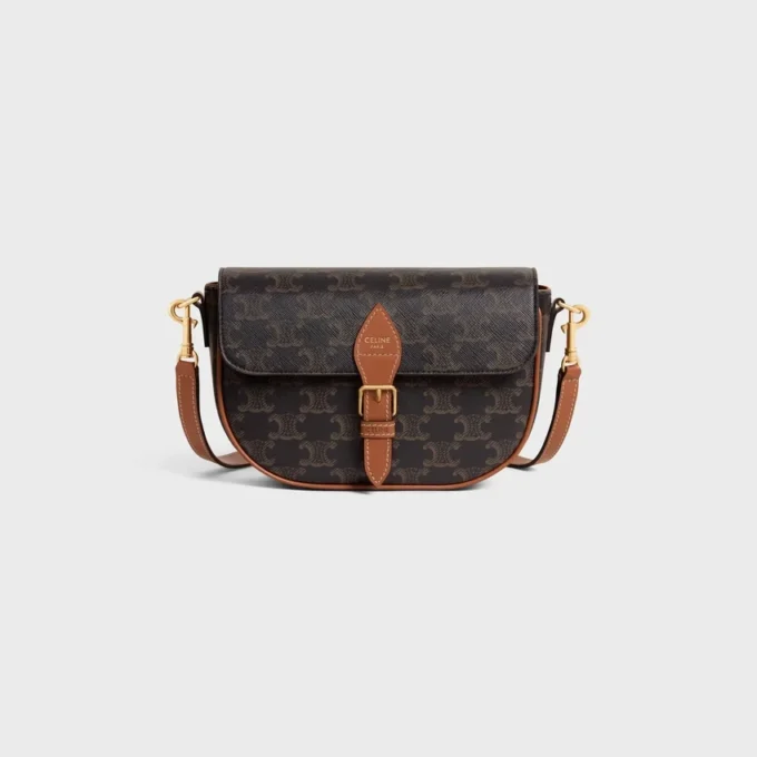 Folco Shoulder Bag in Triomphe Canvas and Calfskin Folco Shoulder Bag in Triomphe Canvas and Calfskin