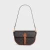 Folco Shoulder Bag in Triomphe Canvas and Calfskin Folco Shoulder Bag in Triomphe Canvas and Calfskin